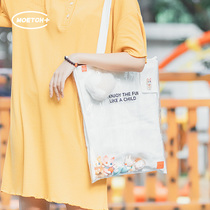 (MENGQU Hall)MOETCH blind box tide play pain bag transparent TPU canvas jelly bag shoulder bag baby bag female