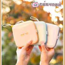 Carry-on portable clothing mask containing box collection case temporary clip seal for childrens student mouth and nose cover mini dust-proof box