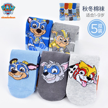 Wang Wang Team childrens socks spring and autumn winter socks male baby cute cotton socks 3-6 years old boy boy socks