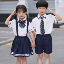 Primary school uniforms summer suits short-sleeved class uniforms school style childrens graduation photos clothing kindergarten Garden uniforms summer clothes