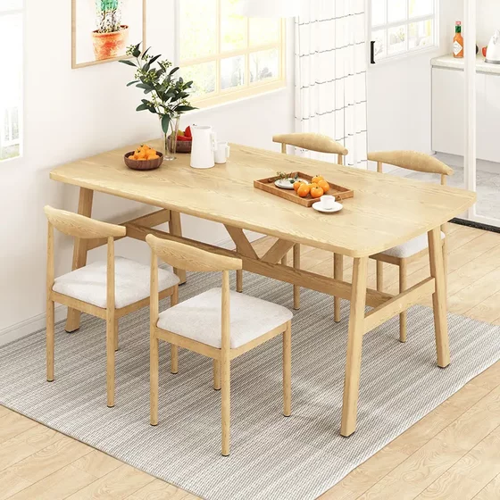 Nordic dining table, small household dining table, simple rental house dining table, living room rectangular table and chair combination
Nordic dining table, small household dining table, simple rental house dining table, living room rectangular table and chair combination