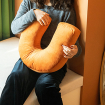 Nordic quiet wind small wave U-shaped pillow waist pillow pillow knotted twisted sofa bed decorative pillow cushion ins