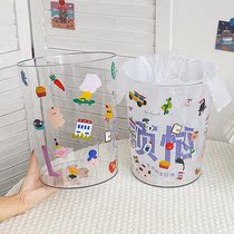 Xiaohongshu with the same style net red transparent trash can home dormitory large-capacity wastebasket bedroom bathroom storage bucket