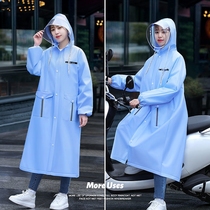 Wearing clothing Rain full body Fashion raincoat Long Full-body Anti-Rainstorm Single Cute Coat Woman Electric Battery Electric Bottle Car Self