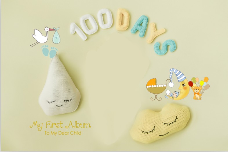 婴儿满月照背景布道具写真宝宝百天艺术照主题满月照摄影影楼室内