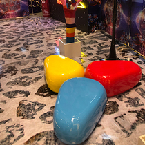 Glass fiber reinforced plastic seat shopping mall public rest area creative stool combination kindergarten children cobblestone cartoon stool