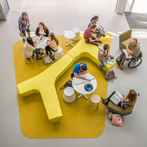 Glass fiber reinforced plastic leisure seat shopping mall creative special shape stitching bench multi-person public rest area waiting chair