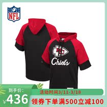 (NFL) Kansas City Chiefs Mitchell Ness short sleeves to catch a hoodie.