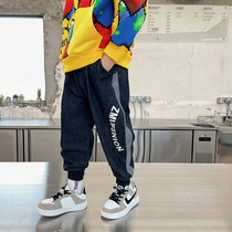 Boy Long Pants Fall Soft Jeans 2021 New Spring Autumn Tide Cards Kids Casual Baby Loose Bunches Pants