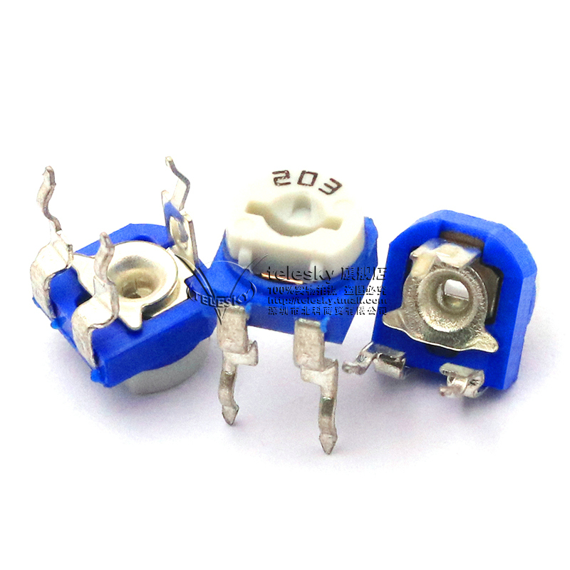 blue white adjustable resistor horizontal 10k103 1k 2k 1m 20 50 100 ohm 200 500 102 203