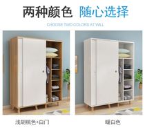 Solid wood sliding door storage assembly modern cabinet Solid wood hanging wardrobe Rental room bedroom simple wardrobe wardrobe
