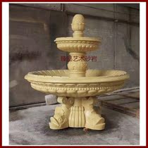 Sandstone Spray Pool Eurostyle Fountain Outdoor Waterscape Sculpture GRP Imitation Copper Manufacturer Direct
