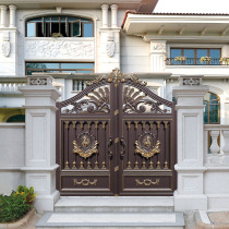 Land Rover high-end intelligent aluminum art villa garden door double door Aluminum alloy electric yard translation open door