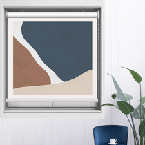 Punch-free curtain roller blind kitchen bathroom bathroom balcony toilet waterproof shading sunshade lift roll pull type