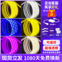 Light strip LED three-color dimming light strip Household 220v color-changing living room ceiling strip waterproof light strip neon light strip