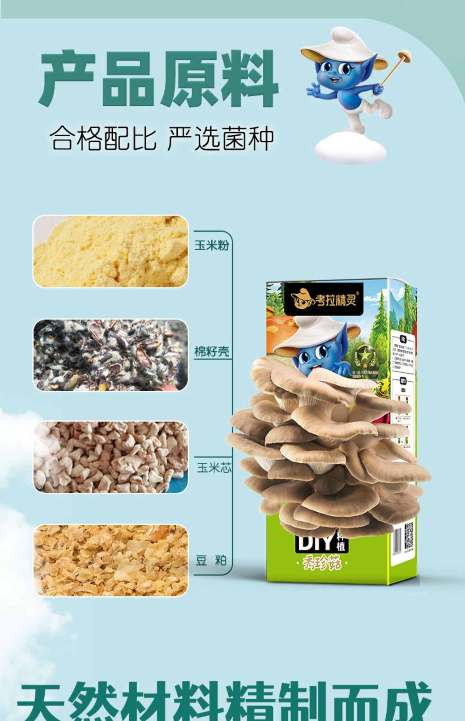 【两盒装】考拉精灵可食用diy菌棒菌种子