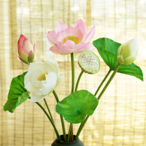 Buddha Hall simulation Lotus Lotus head PU lotus leaf living room decoration decoration flowers floral ornaments decoration flowers