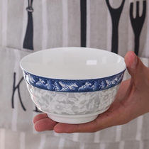 10 porcelain bowls household tableware small bowls five-inch bowls Japanese-style eating ceramic rice Orchid Blue and white porcelain