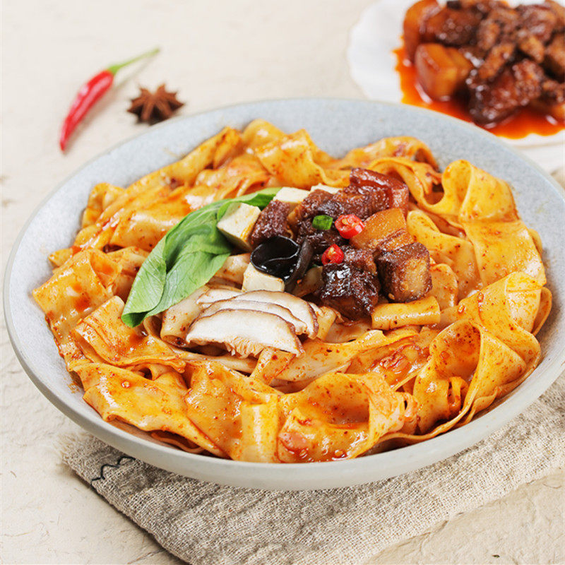 代馋陕西油泼面手工宽面裤袋面速食干拌