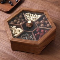 New Chinese solid wood light luxury fruit disk candy box living room household tea few fractions of dry fruit box snack box