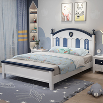 American teenager solid wood child bed boy girl princess bed net red bedroom 1 5 m storage single double bed