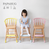 PAPAHUG|Nordic Japanese-style high-legged oak solid wood home dining table and chair for children and children baby chair Dining chair