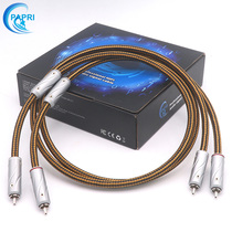 PAPRI S-9R G rhodium plated plug single crystal copper silver plated fever RCA audio signal line subwoofer link line