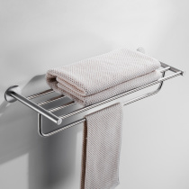 Toilet non-perforated towel rack 304 stainless steel towel hanging small shelf Toilet wall-mounted bath towel rack
