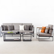 Outdoor Stainless Steel Sofa Tea Table Combined Villa Courtyard Garden Open-air Furniture Yangguang Room Leisure Hotel Cassette
