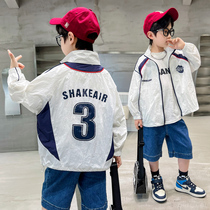 Boy sunscreen Summer thin Ice Silk Breathable Jacket Blouse Jacket Childrens Anti-UV Fried Street Jacket Baseball Suit