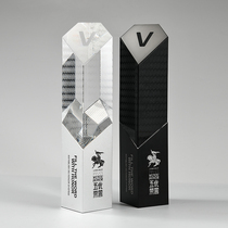 Creative Crystal Trophy Customized Champion Team Metal Trophy Customized Excellent Individual Rubiks Cube High-end Atmosphere