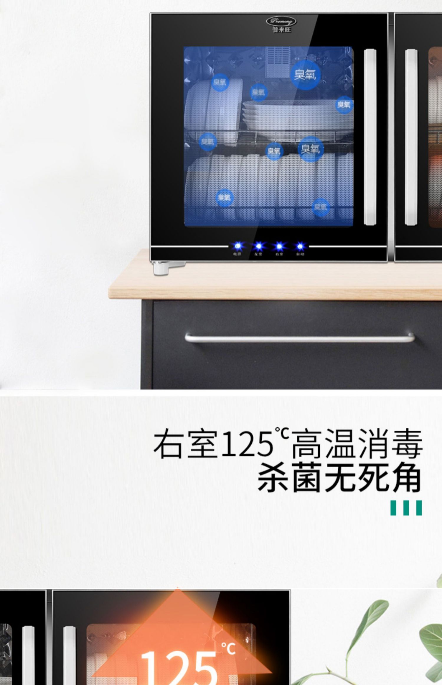 普来旺碗筷消毒柜家用不锈钢壁挂式挂壁式幼儿园厨房台式双门碗柜详情