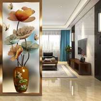 Chinese modern art glass screen living room partition wall shoe cabinet entry porch background wall frosted craft customization