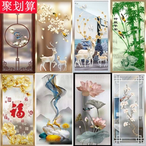 Customized modern art glass living room partition frosted double-sided transparent screen simple porch aisle background carved