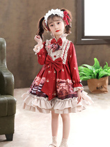 Girl Lolita Princess Spring Package 2023 New Foreigner Children's Skirt Little Girl Spring and Autumn Long Sleeve Skirt