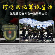 Creative Veterans Souvenirs to send comrades-in-arms veterans gifts party group photo as a souvenir retired Bayi photo