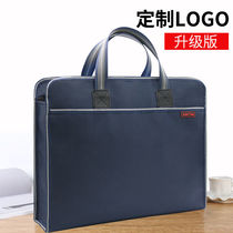 Designer Measuring Ruler Special Briefcase Men Work Business Brief Pure Ink Green Large Capacity Hand Computer Bag