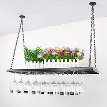 Wine glass rack hanging wine rack storage rack Wine glass rack Upside down Wrought iron creative bar goblet rack hanger