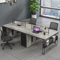 Light luxury modern high-end simple screen atmosphere staff office two-person four-person six-person desk and chair combination