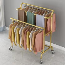 Clothing store display floor floor-type hanging rack combination hanging pole men and womens clothing shop shelves display frame