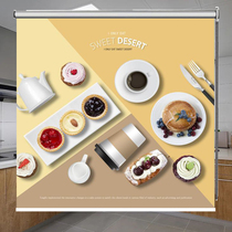 Roller blinds new personalized creative non-perforated kitchen entrance shade insulation waterproof up and down lifting background painting curtains