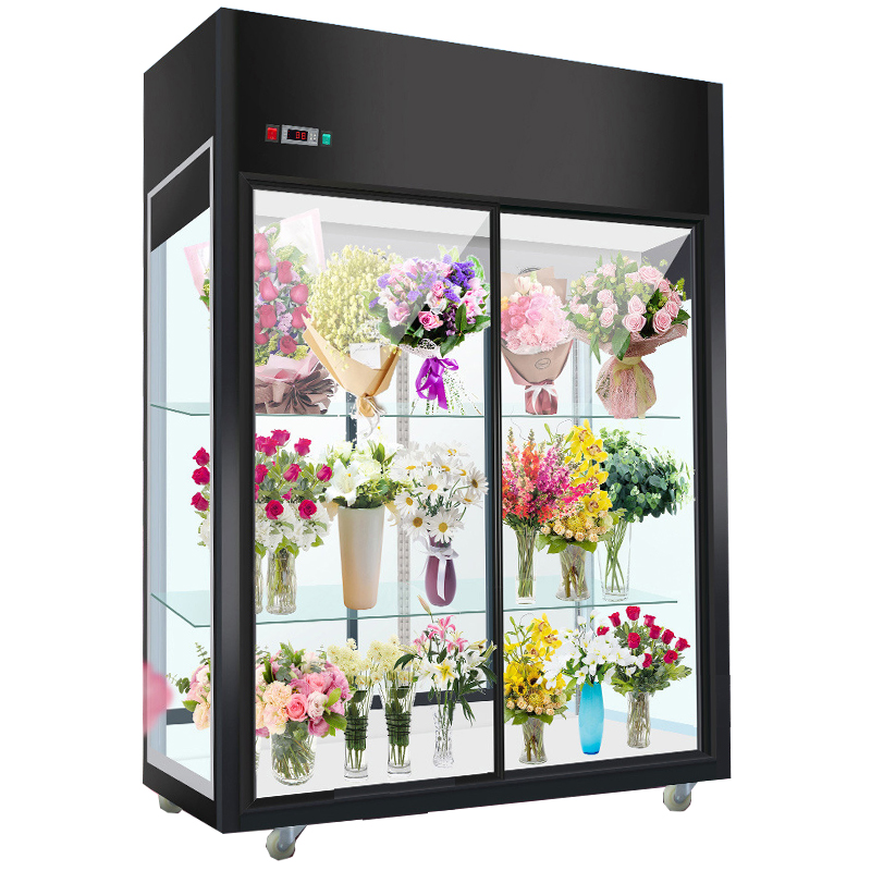 双门花店鲜花冰柜保鲜柜风冷无霜冷藏展示柜冰箱保险柜商用三门单