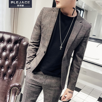 Korean version of the small suit mens fashion top slim handsome spring and autumn mens suit suit British casual mens jacket