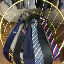 Fashion lazy zipper tie Korean version Striped embroidery tie British male and female grooms best man wedding bow