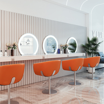 Net celebrity barber shop mirror table Beauty salon ironing table Hair salon special furniture Wedding studio makeup mirror with light