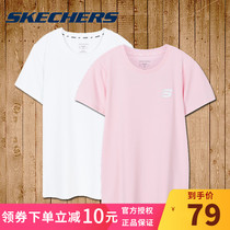 Skechers Skechers womens short-sleeved T-shirt womens summer new official flagship half-sleeve sports casual top