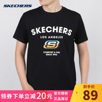 Skechers mens short-sleeved T-shirt 2021 summer official flagship mens casual sports top men