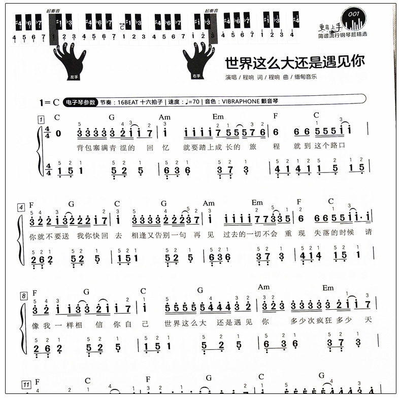 2020更易上手简谱流行钢琴超精选 流行歌曲抖音曲谱指法弹唱教程