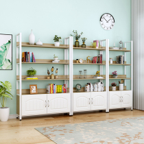 Simple steel and wood bookshelf landing children's bookcase storage rack living room study office student storage cabinet storage rack