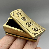 Solid brass office desktop small ornaments promotion fat fortune coffin Bronze tea pet crafts small gifts handle pieces